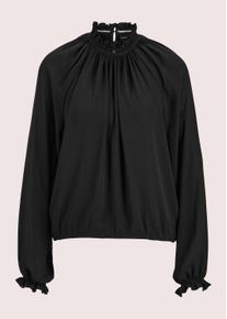 Madeleine Mode Langarmbluse MADELEINE "Blusenset Blusenset mit R&uuml;schenakzenten", Damen, Gr. 38, schwarz, Obermaterial: 100% Polyester PES., Modern, normal, Blusen Langarmbluse