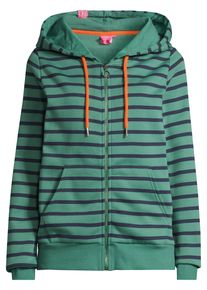 Sweatjacke SALZHAUT "Sweatjacke INGRID", Damen, Gr. M, gr&uuml;n (bottle gr&uuml;n, navy), Obermaterial: 80% Baumwolle CO. 20% Polyester PES., Sweatjacken Sweatjacke