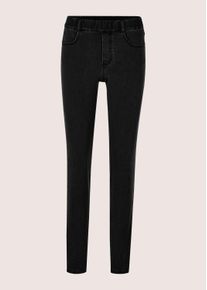 Madeleine Mode Regular-fit-Jeans MADELEINE "Jeggings Denim-Leggings mit Schlupfbund", Damen, Gr. 36, N-Gr, schwarz (schwarz denim), Obermaterial: 57% Baumwolle CO. 21% Lyocell CLY. 17% Polyester PES. 5% Elasthan EL., Jeans Regular-fit-Jeans
