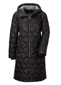 Langmantel GOLDNER "Wintermantel mit Stehkragen und Kapuze", Damen, Gr. 50, schwarz, Obermaterial: 100% Polyamid PA., Rippe, M&auml;ntel Langmantel, mit seitlichen Rei&szlig;verschl&uuml;ssen