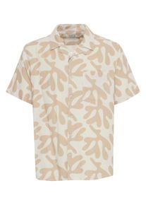 !Solid Kurzarmhemd SOLID "Kurzarmhemd SDOLAVI", Damen, Gr. S, N-Gr, beige (oatmeal), Obermaterial: 58% Leinen LI. 42% Viskose CV., Hemden Kurzarmhemd