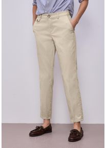 Chinohose Street One, Damen, Gr. 46, L&auml;nge 28, cobble stone, Web, Obermaterial: 97% Baumwolle, 3% Elasthan. Futter: 100% Polyester, unifarben, regular fit lang, Hosen Chinohose, aus Twillstoff