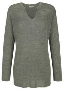 Longpullover Alba Moda "Pullover Pullover mit Effektgarn", Damen, Gr. 38, gr&uuml;n (mintgr&uuml;n), Obermaterial: 79% Viskose CV. 21% Polyester PES., Modern, gerade, V-Ausschnitt, Pullover Longpullover