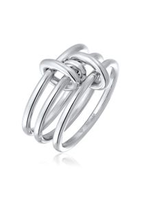 Silberring Elli "Ring Bandring Stapellook 925 Sterling Silber" Gr. 56, silber, Fingerringe, Damen, 56, Silber 925 (Sterlingsilber), Silberring