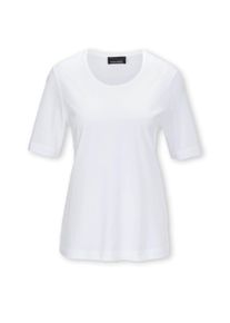 Langarm-Poloshirt GOLDNER "Kurzgr&ouml;&szlig;e Basic Baumwollshirt mit kurzem Arm", Damen, Gr. 20, wei&szlig;, Obermaterial: 100% Baumwolle CO., normal, Sonstiges, Shirts Langarm-Poloshirt, Ohne