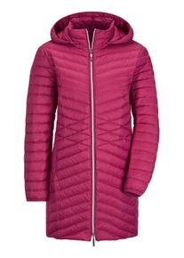 Winterjacke GOLDNER "Gef&uuml;tterter langer Mantel mit Kapuze", Damen, Gr. 40, rot (bordeaux), Obermaterial: 100% Polyamid PA., Modisch, gerade, Jacken Winterjacke, mit femininer Steppung