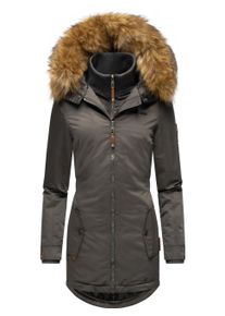 Wintermantel Marikoo "Wintermantel Sanakoo", Damen, Gr. S, grau (anthrazit), Obermaterial: 100% Polyester PES. Obermaterial: Futter: 100% Polyester PES. 100% Polyester PES., M&auml;ntel Wintermantel