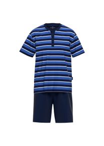 G&ouml;tzburg Schlafanzug G&Ouml;TZBURG "Pyjama", Herren, Gr. S, blau, Obermaterial: 60% Baumwolle CO. 40% Polyester PES., Homewear-Sets Schlafanzug