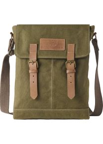 Umh&auml;ngetasche Jan Vanderstorm "Tasche PALLI", Damen, Gr. 1, gr&uuml;n (oliv), Obermaterial: 90% Baumwolle CO. 10% Lammleder LEL., Taschen Umh&auml;ngetasche