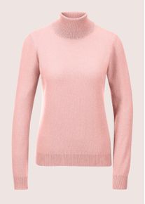 Madeleine Mode Longpullover MADELEINE "Kaschmirpullover Zeitloser Strickpullover mit geripptem Rollkragen", Damen, Gr. 48, rosa (puderros&eacute;), Obermaterial: 100% Kaschmir WS., Modern, Pullover Longpullover, Kaschmirpullover mit Rollkragen, Langarm