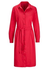 Sommerkleid GOLDNER "Elegantes Hemdblusenkleid mit Bindeg&uuml;rtel", Damen, Gr. 46, N-Gr, rot, Obermaterial: 80% Baumwolle CO. 18% Polyamid PA. 2% Elasthan EL., figurumspielend, Manschette, Kleider Sommerkleid, Bindeg&uuml;rtel
