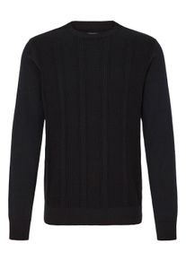 Strickfleece-Pullover Blend "Strickpullover BHBaron", Herren, Gr. M, schwarz (schwarz beauty), Obermaterial: 100% Baumwolle CO., Pullover Strickfleece-Pullover