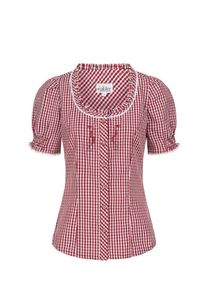 N&uuml;bler Dirndlbluse N&Uuml;BLER "Trachtenbluse Kurzarm Natascha", Damen, Gr. 48, rot, Obermaterial: 70% Baumwolle CO. 30% Polyester PES., Blusen Dirndlbluse