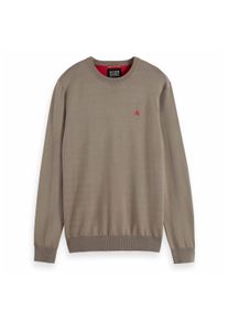 Scotch & Soda Sweatshirt SCOTCH & SODA "Strickpullover Essential Viscose Sweater", Herren, Gr. XL, braun (hellbraun), Obermaterial: 81% Viskose CV. 19% Nylon NY., Sweatshirts Sweatshirt