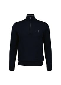 Sweater Gant "Strickpullover CLASSIC COTTON HALF ZIP", Herren, Gr. L, blau, Obermaterial: 100% Baumwolle CO., Sweatshirts Sweater
