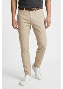 Jack & Jones Chinohose JACK & JONES "JPSTMARCO ADAM BELTED CHINO", Herren, Gr. 34, L&auml;nge 32, string, Web, Obermaterial: 98% Baumwolle, 2% Elasthan, unifarben, slim fit kn&ouml;chellang, Hosen Chinohose