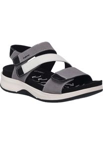 Sandale Josef Seibel "Estelle 06, grau-multi", Damen, Gr. 36, grau (grau, multi), Obermaterial: 100% Rindsleder Leather cow., Schuhe Sandale