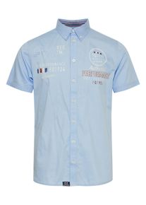 Kurzarmshirt FQ1924 "Kurzarmhemd FQRontus", Damen, Gr. XL, blau (chambray blau), Obermaterial: 100% Baumwolle CO., Hemden Kurzarmshirt