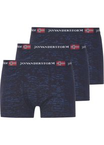 Retro Pants Jan Vanderstorm "3er Pack Retropant NORIK", Herren, Gr. 6XL, blau (dunkelblau), Obermaterial: 95% Baumwolle CO. 5% Elasthan EL., Unterhosen Retro Pants