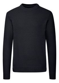 Troyer Casual Friday "Troyer CFKARL halfzip structured knit", Herren, Gr. XXXL, blau (schwarz navy), Grobstrick, Obermaterial: 100% Baumwolle CO., unifarben, Basic, normal, Pullover Troyer