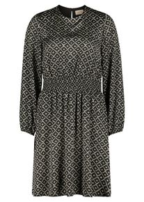 Wickelkleid Cartoon "Wickelkleid mit Muster", Damen, Gr. 38, EURO, bunt (khaki, schwarz), 100% Polyester PES., Kleider Wickelkleid