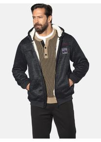 Kapuzensweatjacke Jan Vanderstorm "Sweatjacke MIKRIKSON", Herren, Gr. 5XL, grau (dunkelgrau melange), Obermaterial: 100% Polyester COOLMAX PES(Coolmax)., Sweatjacken Kapuzensweatjacke