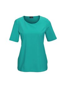 Langarm-Poloshirt GOLDNER "Kurzgr&ouml;&szlig;e Gepflegtes Shirt in formstabiler Ware", Damen, Gr. 21, blau (t&uuml;rkis), Obermaterial: 82% Polyester PES. 18% Elasthan EL., normal, Sonstiges, Shirts Langarm-Poloshirt, Ohne