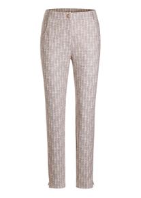 Stoffhose GOLDNER "Jerseyhose BELLA mit Print", Damen, Gr. 40, N-Gr, beige (stein, gemustert), Obermaterial: 89% Polyester PES. 11% Elasthan EL., Hosen Stoffhose