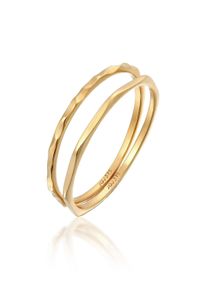 Ring-Set Elli Premium "Ring Stapelringe Stacking Bandring (2 tlg.) 375 Gelbgold" Gr. 52, gold, Fingerringe, Damen, 52, Gelbgold 375, Ring-Set