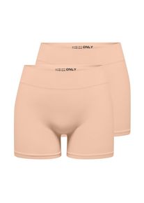 Hotpants Only "ONLVICKY S-LESS MINI SHORTS 2-PACK", Damen, Gr. L/XL, N-Gr, peach taffy pack:peach taffy, peach taffy, Jersey, Obermaterial: 94% Polyamid, 6% Elasthan, unifarben, figurbetont kurz, Hosen Hotpants