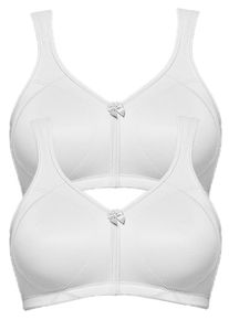 Entlastungs-BH SuSa "2er Pack Entlastungs BH Topsy Plus", Damen, Gr. 75, Cup F, wei&szlig; (wei&szlig; wei&szlig;), Stoff, Obermaterial: 78% Polyamid PA. 22% Elasthan EL., BHs Entlastungs-BH