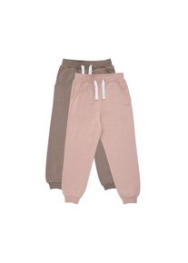 Sweathose Minymo "Sweathose MIGirls - Sweat pant (2-pack)", M&auml;dchen, Gr. 134, N-Gr, braun (fossil), Obermaterial: 60% Baumwolle CO. 40% Polyester PES., Hosen Sweathose