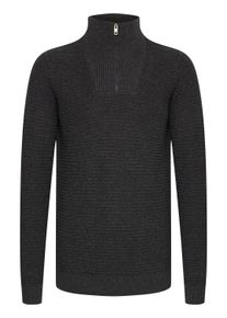 !Solid Troyer SOLID "Troyer SDReco", Herren, Gr. L, grau (dunkelgrau melange), Obermaterial: 70% Baumwolle CO recyc.. 30% Polyester Pol. recyc.., Pullover Troyer