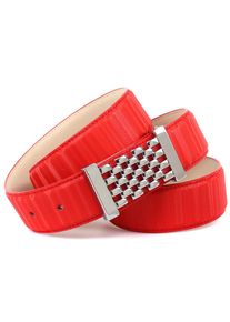 Lederg&uuml;rtel Anthoni Crown, Damen, Gr. 95, rot, Leder, unifarben, G&uuml;rtel Lederg&uuml;rtel, in schillernder 3D-Optik mit silberfarbener Koppelschlie&szlig;e
