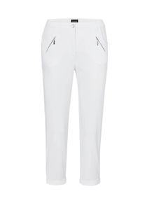 7/8-Hose GOLDNER "Kurzgr&ouml;&szlig;e L&auml;ssige Chinohose mit Peach-Finish", Damen, Gr. 23, K-Gr, wei&szlig;, Obermaterial: 97% Baumwolle CO. 3% Elasthan EL., Hosen 7/8-Hose