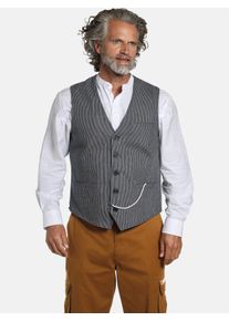 Funktionsweste Jan Vanderstorm "Weste TORVIND", Herren, Gr. 60, blau (blau gestreift), Obermaterial: 100% Baumwolle CO., comfort fit normal, Westen Funktionsweste, mit Nadelstreifenmuster