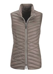 Kurzweste GOLDNER "Kurzgr&ouml;&szlig;e Taillierte Daunenweste mit Stehkragen", Damen, Gr. 20, beige (taupe), Obermaterial: 100% Polyamid PA., Modisch, Westen Kurzweste, Mit taillenformenden Steppmuster
