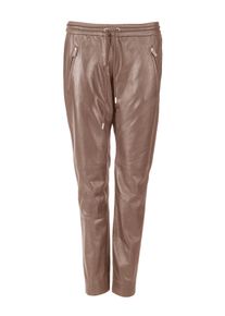 Lederhose JCC "Lederhose 3102153", Damen, Gr. 52, EURO, grau (taupe), Obermaterial: 100% Lammleder LEL. Futter: 100% Baumwolle CO., Hosen Lederhose