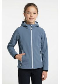 Softshelljacke CMP "KID G JACKET FIX HOOD f&uuml;r Kinder43405465", M&auml;dchen, Gr. 152, space, Softshell, Obermaterial: 96% Polyester, 4% Elasthan. Innenseite: 100% Polyester, hoch geschlossener Ausschnitt, Windstopperb&uuml;ndchen, Jacken Softshelljacke, Atmungsaktiv & Wasserabweisend & Windabweisend,&Uuml;bergangsjacke