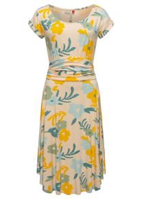 Sommerkleid Ragwear "Sommerkleid Yvone Flowers", Damen, Gr. XS, N-Gr, beige, Obermaterial: 95% Viskose CV. 5% Elasthan EL., Kleider Sommerkleid