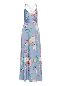 Abendkleid Vera Mont "Abendkleid mit V-Ausschnitt", Damen, Gr. 34, EURO, bunt (blau, ros&eacute;), Obermaterial: 100% Polyester PES., Kleider Abendkleid