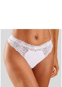 String Nuance, Damen, Gr. 48/50, wei&szlig;, Spitze, Obermaterial: 75% Polyamid, 15% Elasthan, 10% Polyester, k&ouml;rpernah, Unterhosen String, mit leicht transparenter Stickereispitze