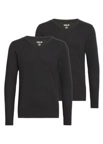 !Solid V-Shirt SOLID "V-Shirt SDBasil", Damen, Gr. L, schwarz, Obermaterial: 100% Baumwolle CO., Shirts V-Shirt