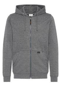 !Solid Kapuzensweatjacke SOLID "Kapuzenfleecejacke SDAUPO", Herren, Gr. S, grau (dunkelgrau melange), Obermaterial: 65% Polyester PES. 35% Baumwolle CO., Sweatjacken Kapuzensweatjacke