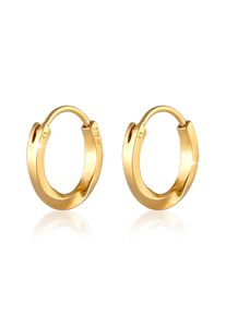 Paar Creolen Elli Premium "Ohrringe Creolen Ohrh&auml;nger Basic Rund 375 Gelbgold" Gr. 13, gold, Ohrringe, Damen, ohne Stein, Gelbgold 375, Paar Creolen