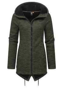 Kapuzensweatjacke Ragwear "Kapuzenstrickjacke Wingi Melange", Damen, Gr. XL, gr&uuml;n (schwarz olive), Obermaterial: 56% Baumwolle CO. 44% Polyester PES. Futter: 100% Polyester PES., Sweatjacken Kapuzensweatjacke
