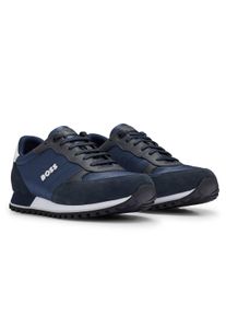 Sneaker BOSS "Sneaker Parkour-L Runn ny", Herren, Gr. 41, blau (dunkelblau), Obermaterial: 100% Polyester PES. Futter: 100% Polyester PES. 100% Synthetik synthetic., Schuhe Sneaker