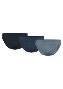 Slip Seidensticker "Slip 3er Pack", Herren, Gr. M, bunt (schwarz, blau), Obermaterial: 95% Baumwolle CO. 5% Elasthan EL., Unterhosen Slip