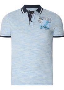 Poloshirt Jan Vanderstorm "Poloshirt GILGI", Herren, Gr. XL, wei&szlig; (hellblau melange), Obermaterial: 90% Baumwolle CO. 10% Polyester COOLMAX PES(Coolmax)., Shirts Poloshirt