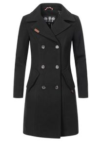 Wollmantel Marikoo "Wollmantel Nanakoo", Damen, Gr. 3XL, schwarz, Obermaterial: 90% Polyacryl PAN. 8% Viskose CV. 2% Elasthan EL. Obermaterial: Futter: 100% Polyester PES., M&auml;ntel Wollmantel